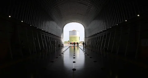 SLS Engine Section Test Article Loaded on Barge Pegasus - 2017 Stock Footage 94477788