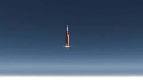 SLS rocket launch 3D animation Stock Footage 337867897