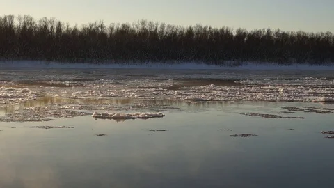 Sludge on the river Stock Footage 118832372