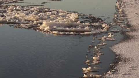 Sludge on the river Stock Footage 118832450