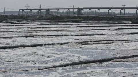 Sludge treatment lagoon Stock Footage 131487448