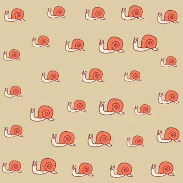 Slug cute cartoon pattern background Stock Illustration