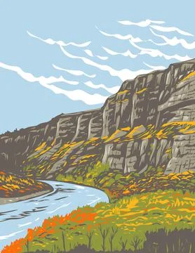Sluice Boxes State Park with Little Belt Mountains in the Rockies Montana USA Illustrazione stock