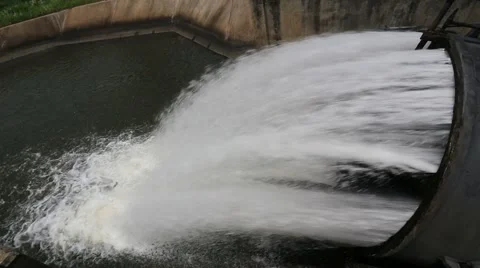 Sluice dam  in Khlong Yai Reservoir Stock Footage