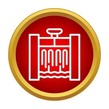 Sluice gate managing water flow icon design Stock Illustration