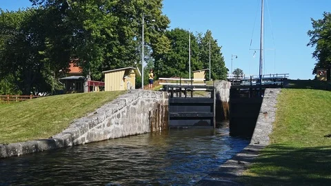 Sluice gate opening Stock Footage 96733631