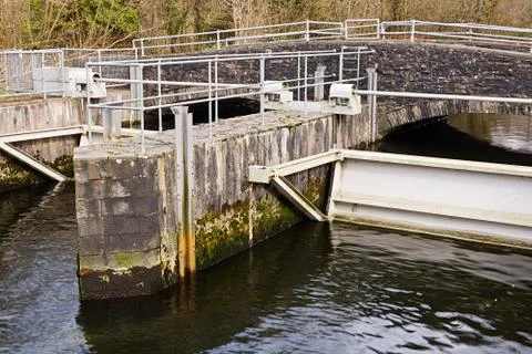 Sluice gate Stock Photos