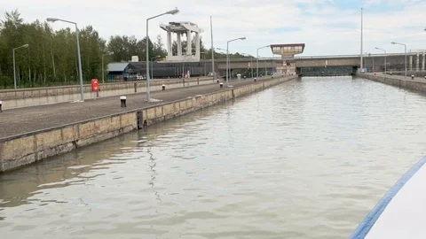 Sluice on the river Danube Stock Footage 115946273