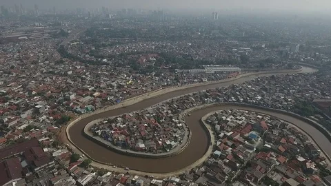 Slum Area of Jakarta Stock Footage 82416964