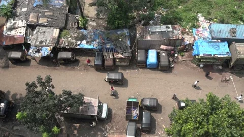 Slum Area top Angle View in Mumbai - Ak Stock Footage 140713457