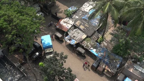 Slum Area top Angle View in Mumbai - Ak Stock Footage 140714024