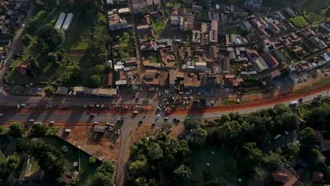 Slum beside road Stock Footage 194476775