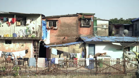 Slum houses in Mumbai city, Mumbai, IndiaStock Footage