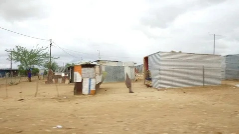 Slum in Namibia Stock Footage