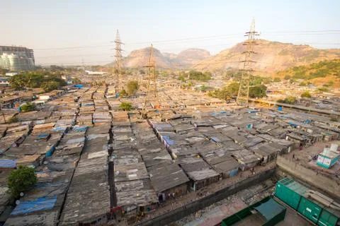 Slum Rooftops in Mumbai Stock Photos