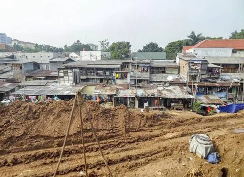 Slum scenery at Jakarta in Java Slum scenery at Jakarta, the capital city ... Fotos Stock