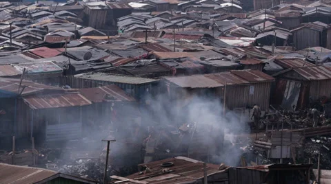 Slum smoke in Africa Stock Footage