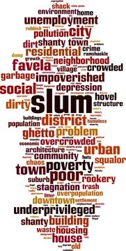 Slum word cloud Stock Illustration
