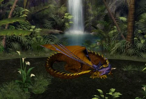 Slumbering Dragon Stock Illustration