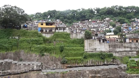 Slums on hill Stock Footage 78622212