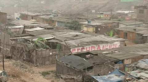 Slums, South America (Lima, Peru) Stock Footage