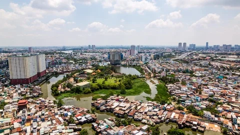 Slums within Ho Chi Minh City, Vietnam time lapse 스톡 동영상 116878959