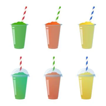 Slurpee slush frozen ice drink illustration with straw Stock Illustration