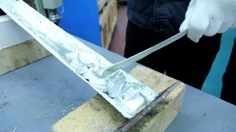 Slurry Metal Casting technology in factory Stock Footage 54025877