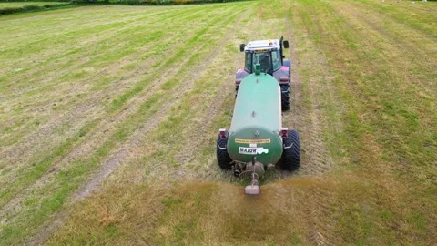 Slurry Spreading, rear, close Stock Footage 243032369