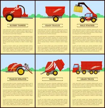 Slurry Tanker Grain Trailer Vector Illustration Stock Illustration