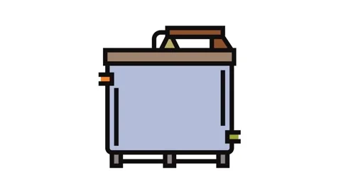 Slurry tanks sulfide copper ore color icon animation Stock Footage 326101421