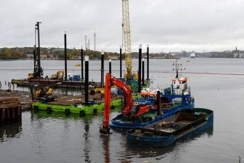 Slussen under construction Stock Photos