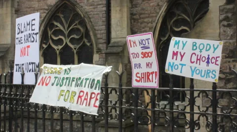 Slutwalk placards Video stock 5970337