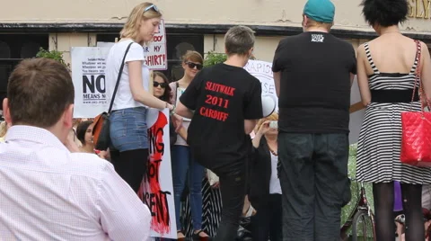 Slutwalk speakers Video stock 5957394