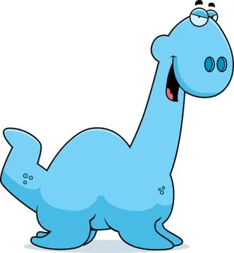 Sly Cartoon Plesiosaur Stock Illustration
