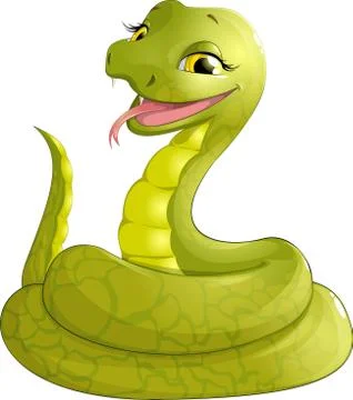 Sly serpent smiling Stock Illustration