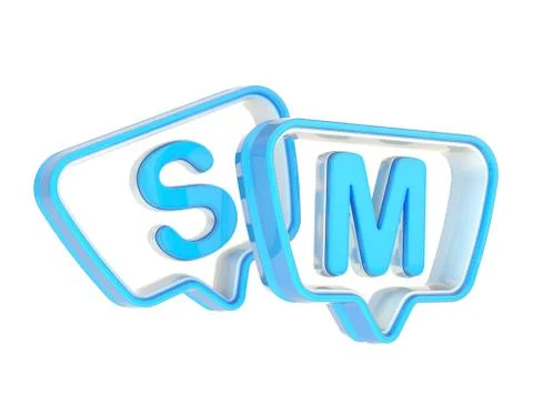 SM composition made of text bubbles Illustrazione stock