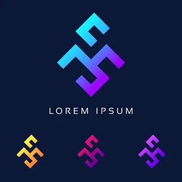 SM Letter Logo Design Creative Modern Trendy Colorful graphic Typography Illustrazione stock