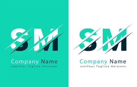 SM Letter Logo Vector Design Template Elements Stock Illustration