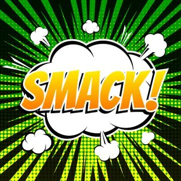 Smack comic book bubble text retro style Stock Illustration