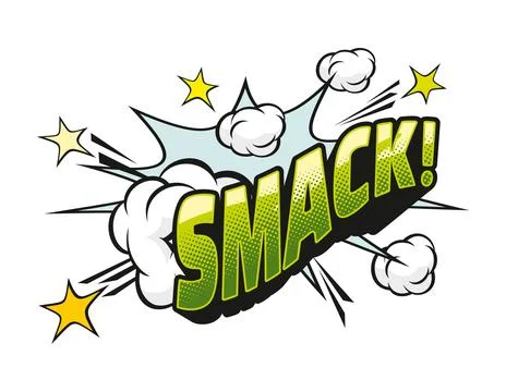 Smack comic sound effect speech bubble label Stock Illustration