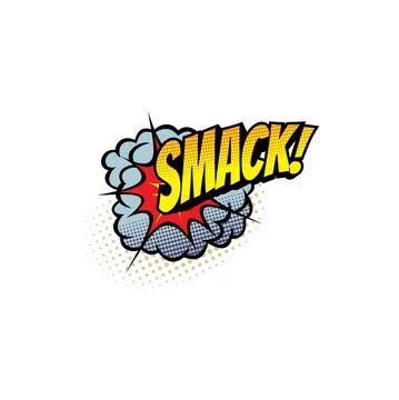 Smack comics pop art half tone cartoon bubble Stock Illustration