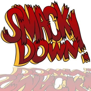 Smack down comic sound effect text Stock Illustration