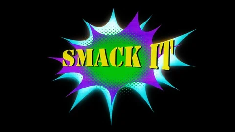 Smack it action cartoon balloon in retro pop style with alpha Stock Footage 126300775