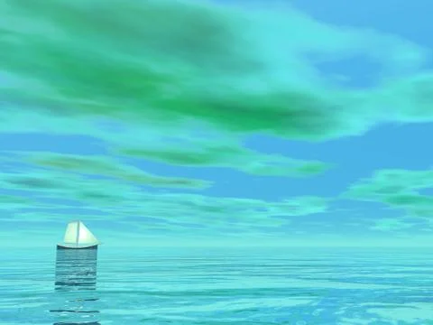 Smal sailboat - 3D render Stock Illustration