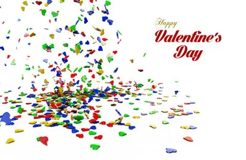 Small 3D colored hearts on white background Stock Illustration