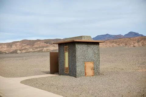 Small ablution block in Death Valley National Park Stock Photos