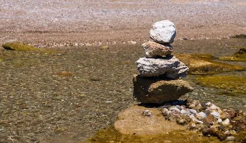 Small abstract pyramid from a cobble-stone Stock Photos