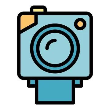 Small action camera icon vector flat Stock Illustration