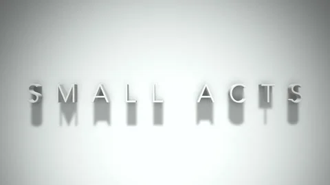 Small Acts 3D title animation with shadows on a white background Stock Footage 296717091